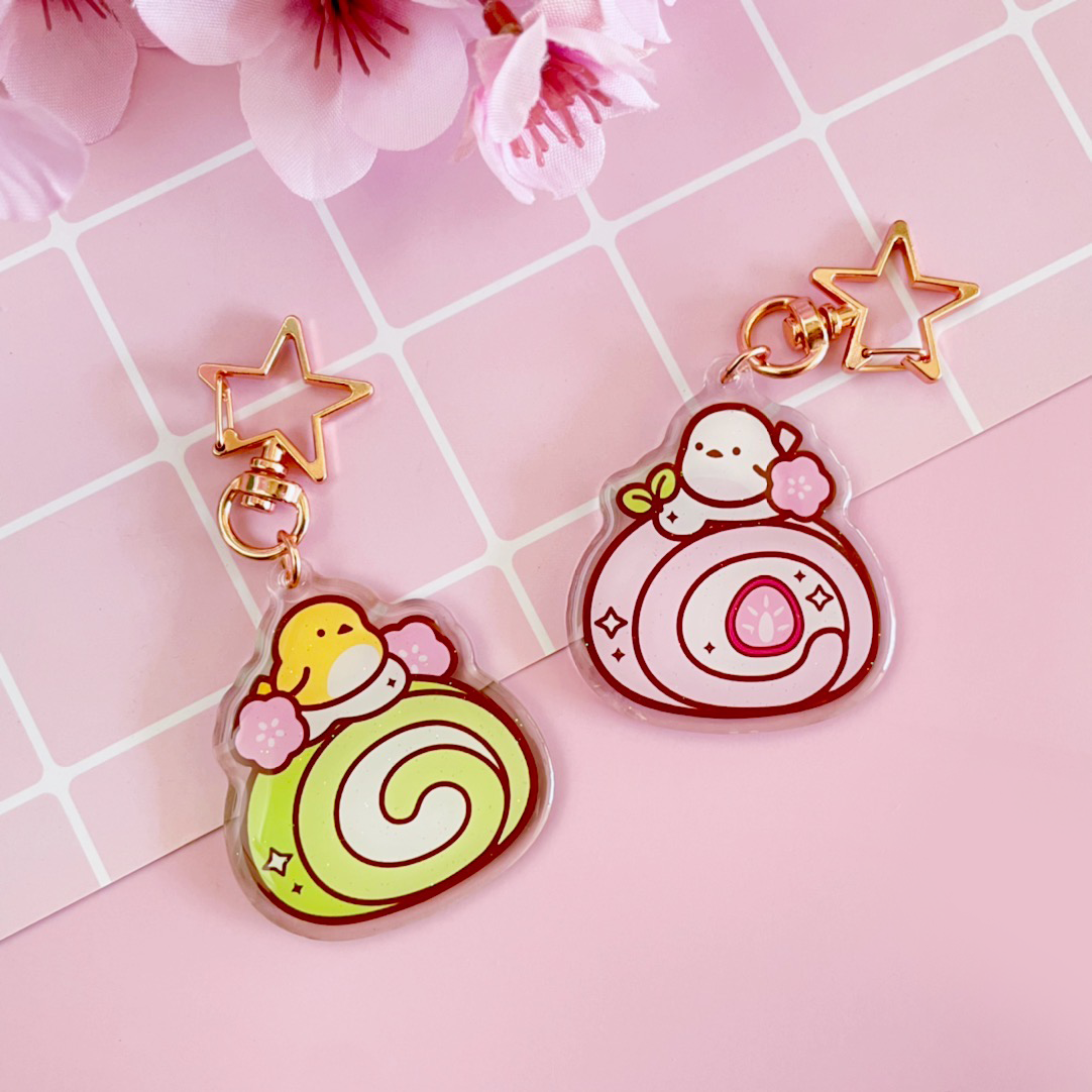 Rollcake Keychain: Matcha