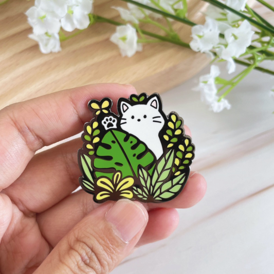 Cat & Plants (Green)