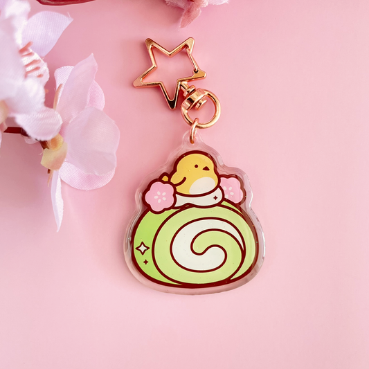 Rollcake Keychain: Matcha