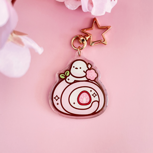 Rollcake Keychain: Sakura